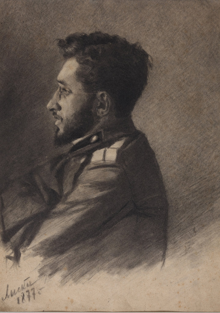 Detail of Portrait of the author Vsevolod Mikhailovich Garshin, 1877 by Anonymous