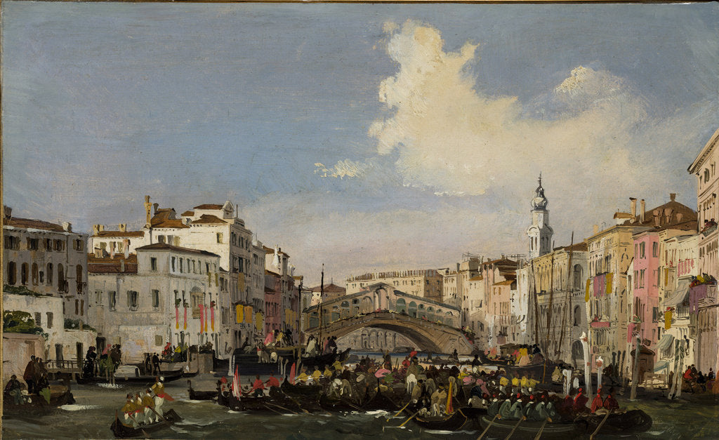 Detail of Venice, Regatta on the Grand Canal, ca 1848 by Anonymous