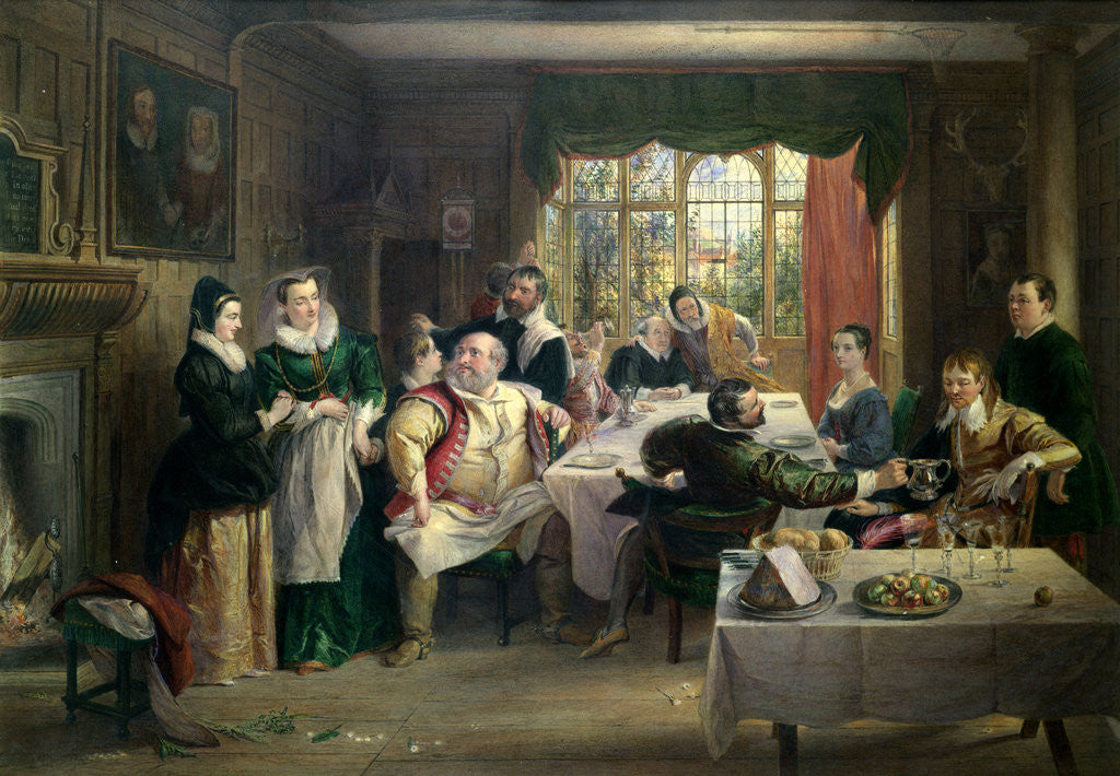 Detail of The Merry Wives of Windsor, Act I, Sc. i. A Feast in Page's House by Charles Robert Leslie