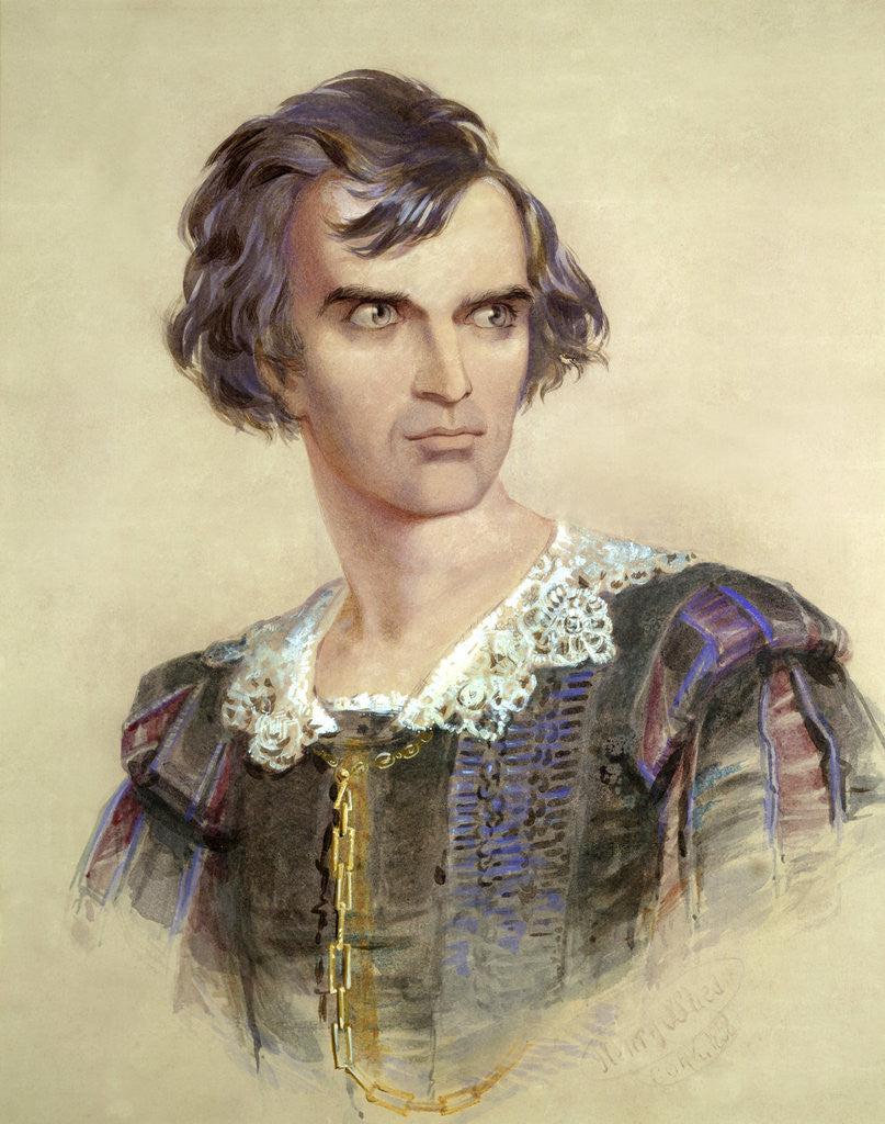 Detail of Portrait of Barry Sullivan as Hamlet by Henry O'Shea