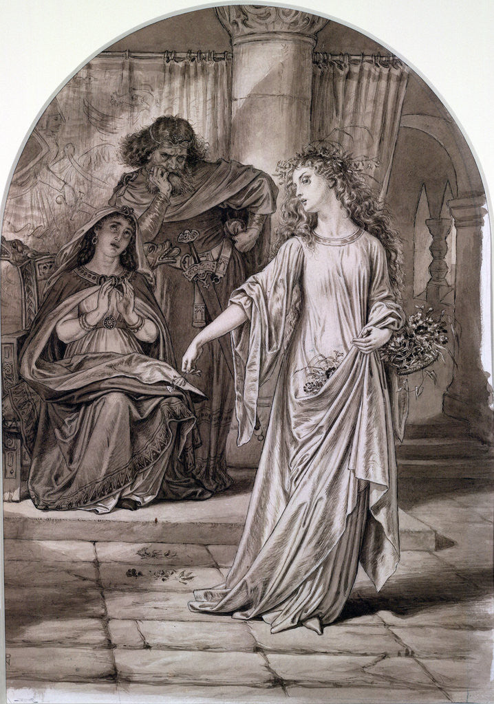 Detail of Ophelia by Sir Joseph Noel Paton