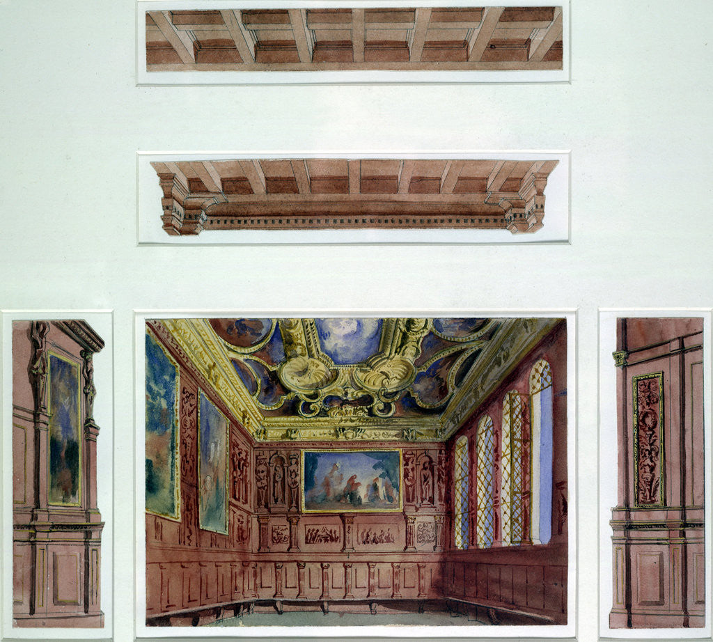 Detail of Set designs for The Doge's Palace, The Merchant of Venice by John O'Connor