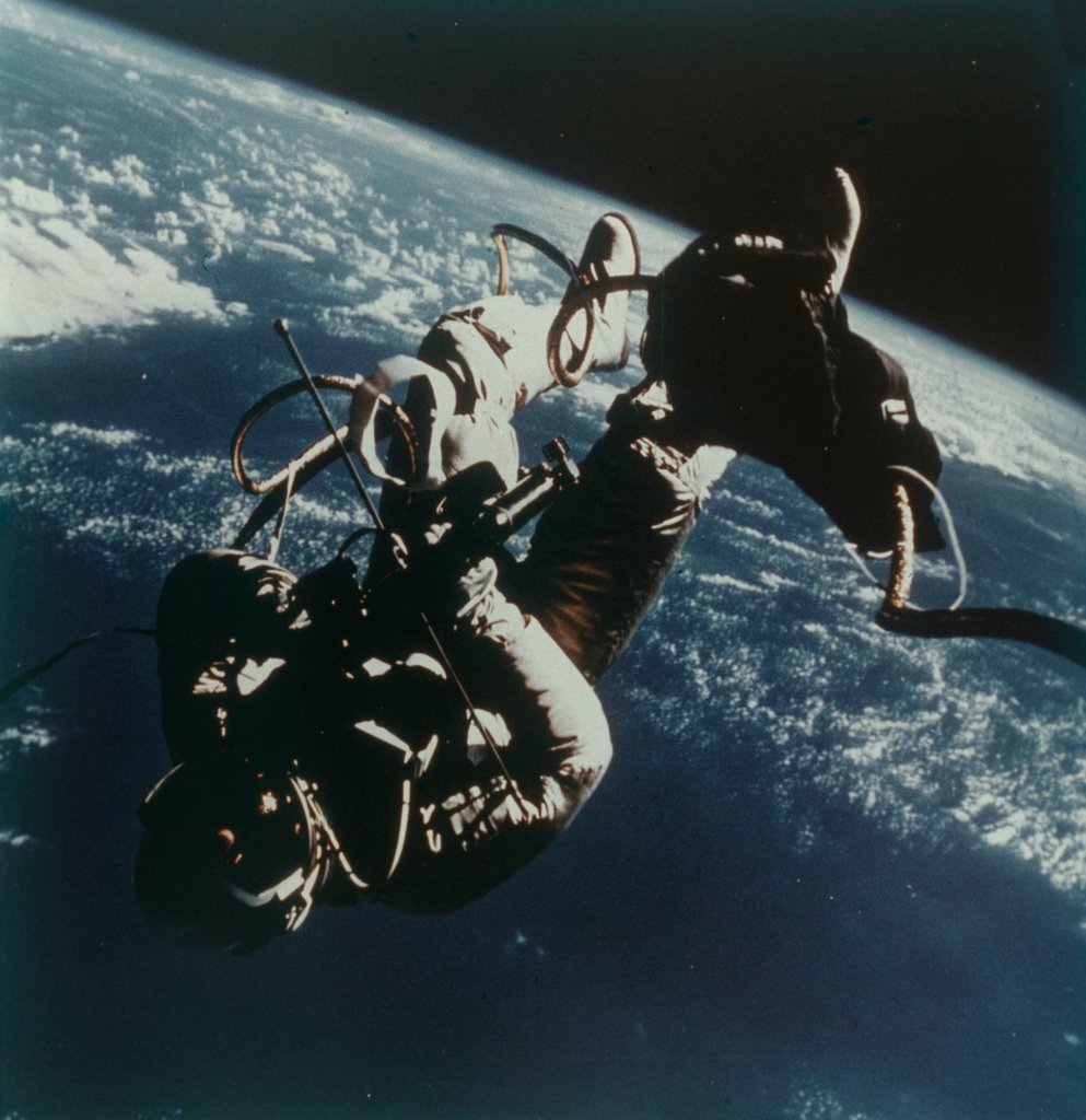 Detail of Astronaut Edward White performs the first American spacewalk, 3 June 1965 by James A McDivitt