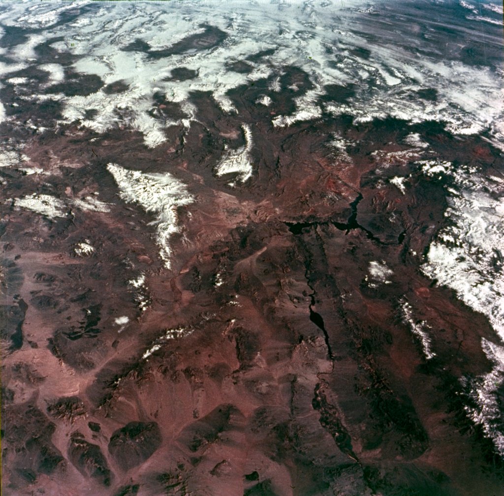 Detail of Earth from space - Las Vegas and the Mojave Desert, Nevada, USA, c1980s by NASA
