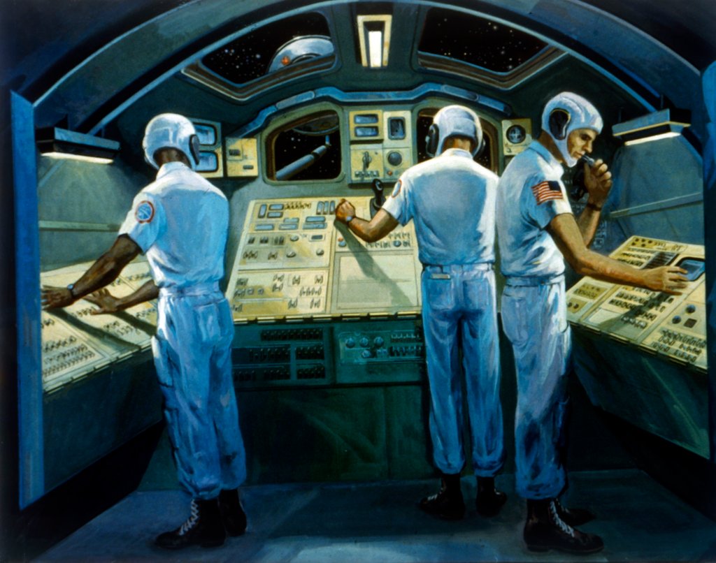 Detail of Space Shuttle - artist's concept of interior, 1980s by NASA