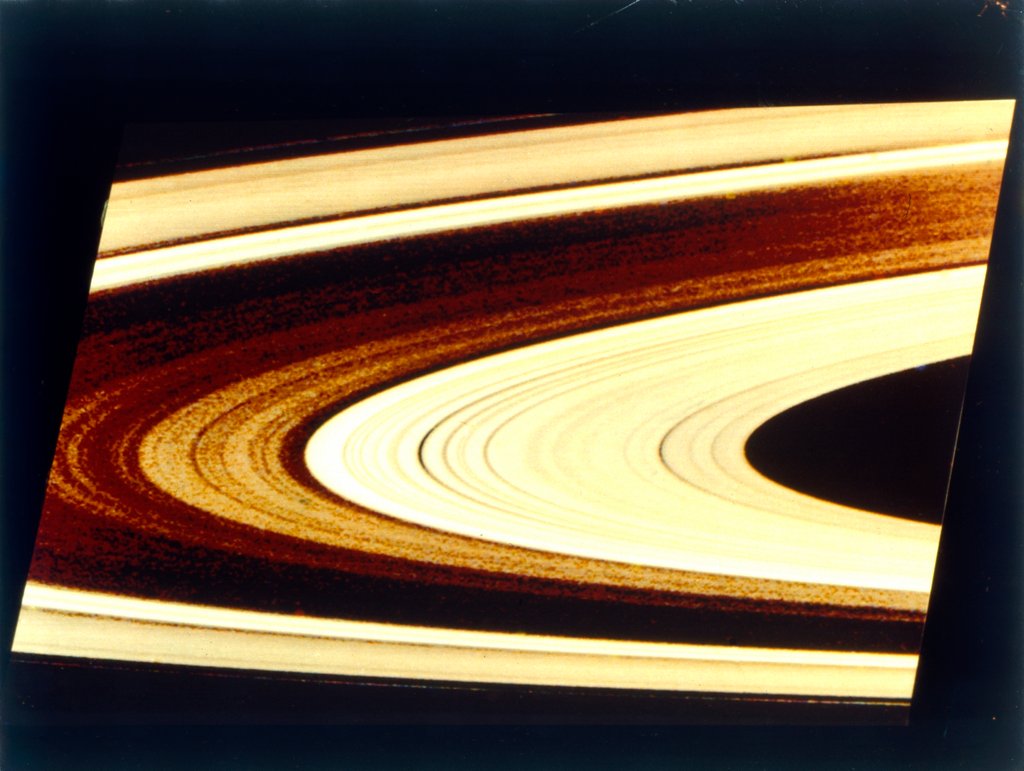 Detail of Saturn's rings, range 717,000 km, seen from Voyager 1 spacecraft by NASA