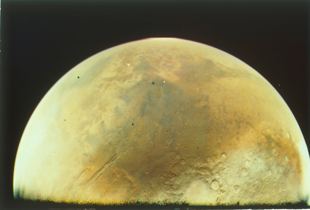 Detail of Mars from Viking 1 orbiter, Viking 1 Mission to Mars, 1976 by NASA
