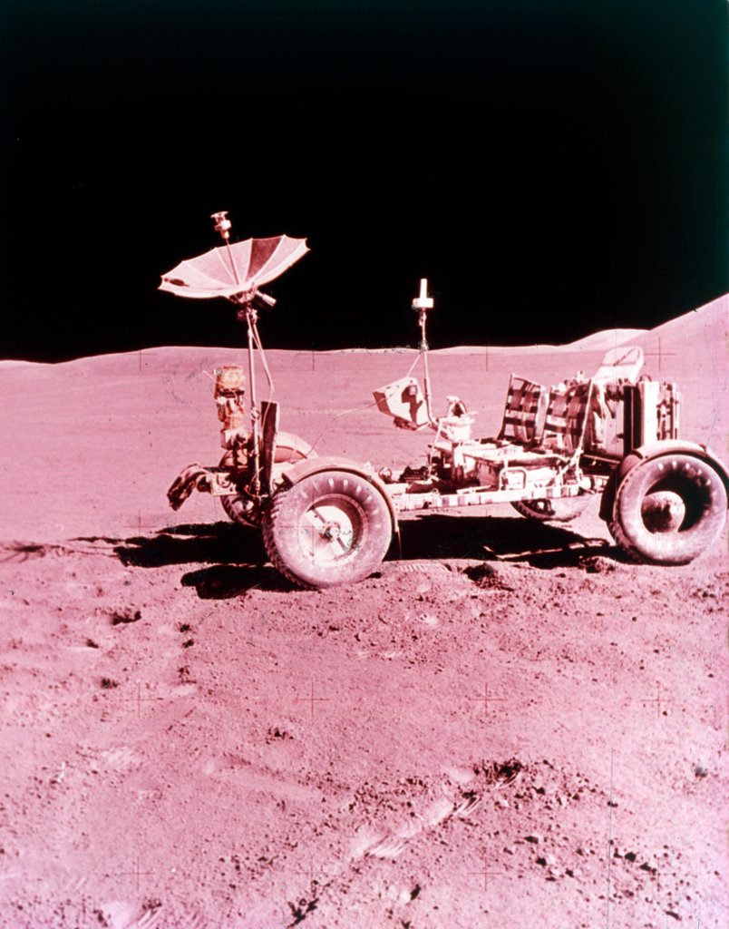 Detail of The first Lunar Roving Vehicle, Apollo 15, July 1971 by NASA