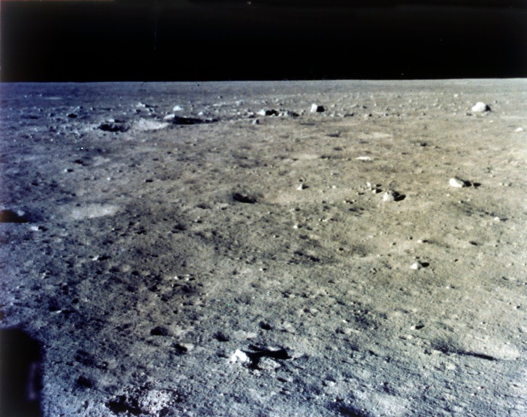 Detail of The surface of the Moon by NASA