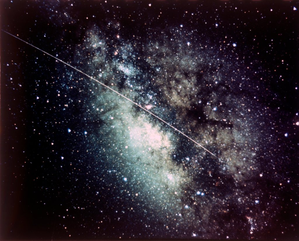 Detail of Milky Way in the Sagittarius region with meteor streak by NASA
