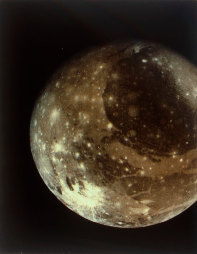 Detail of Jupiter mission: Ganymede from 1.2 million kilometres by NASA