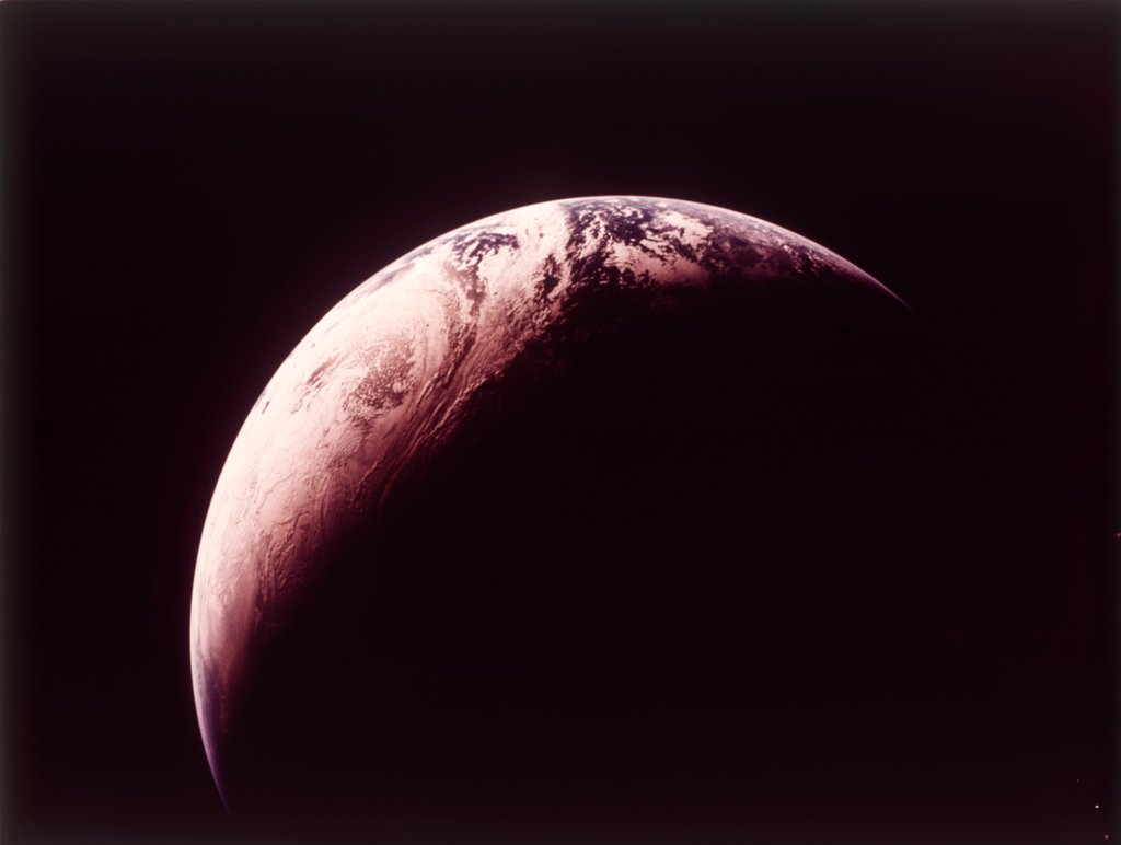 Detail of Earth from Apollo 4 spacecraft, 9 November 1967 by NASA