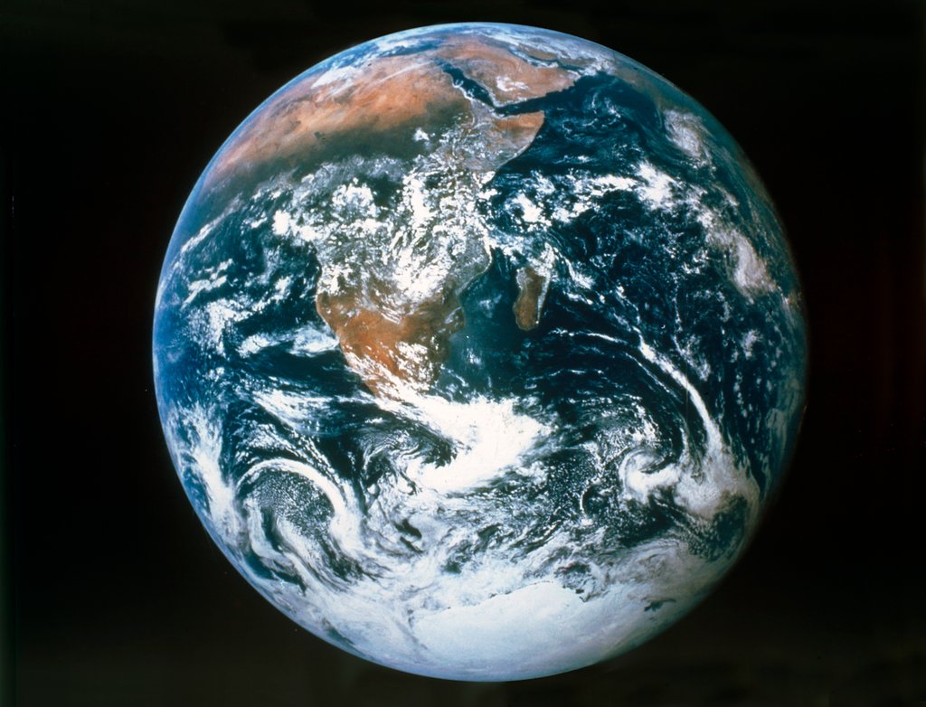Detail of Earth from the Meditteranean sea to Antarctica, viewed from Apollo 17, December 1972 by NASA