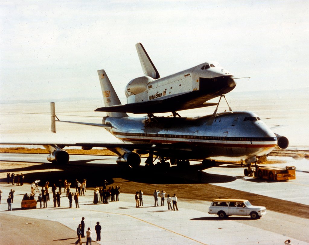 Detail of Roll-out of Space Shuttle Orbiter 'Enterprise', California, USA, 17 September 1976 by NASA