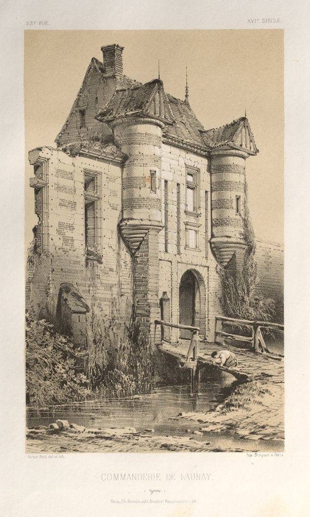 Detail of …Pl. 23, Commanderie De Launay, published 1860 by Victor Petit