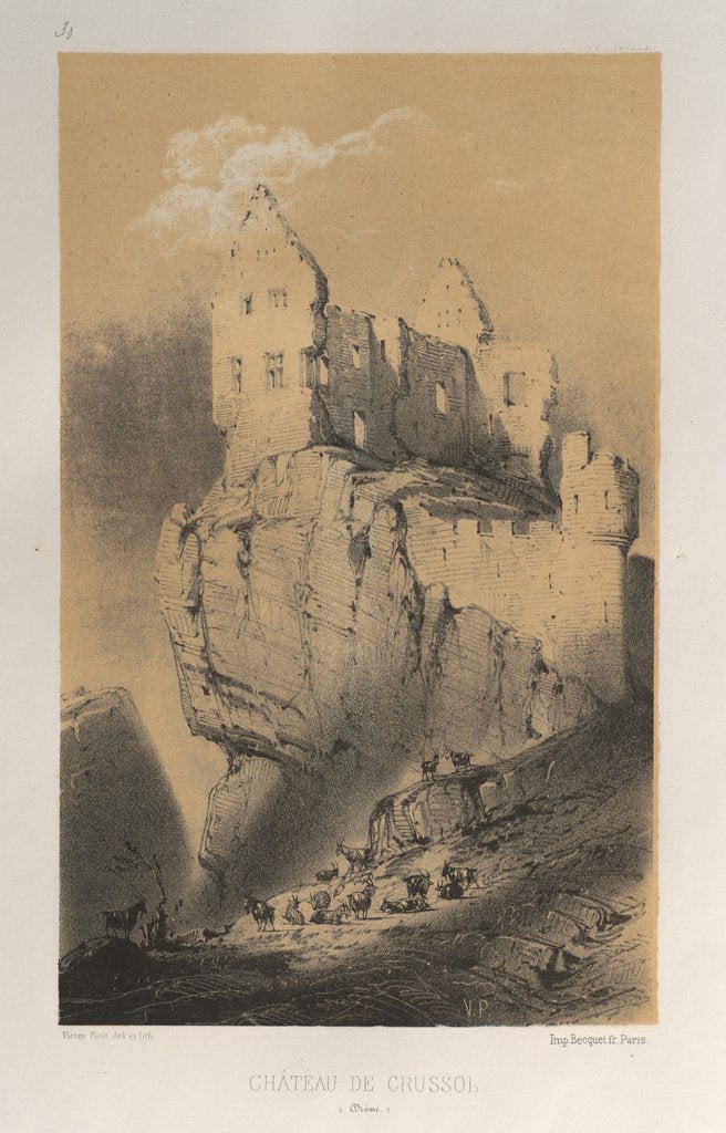 Detail of …Pl. 30, Chateau De Crussol, 1860 by Victor Petit
