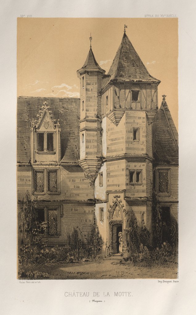 Detail of …Pl. 39, Château De La Motte, 1860 by Victor Petit