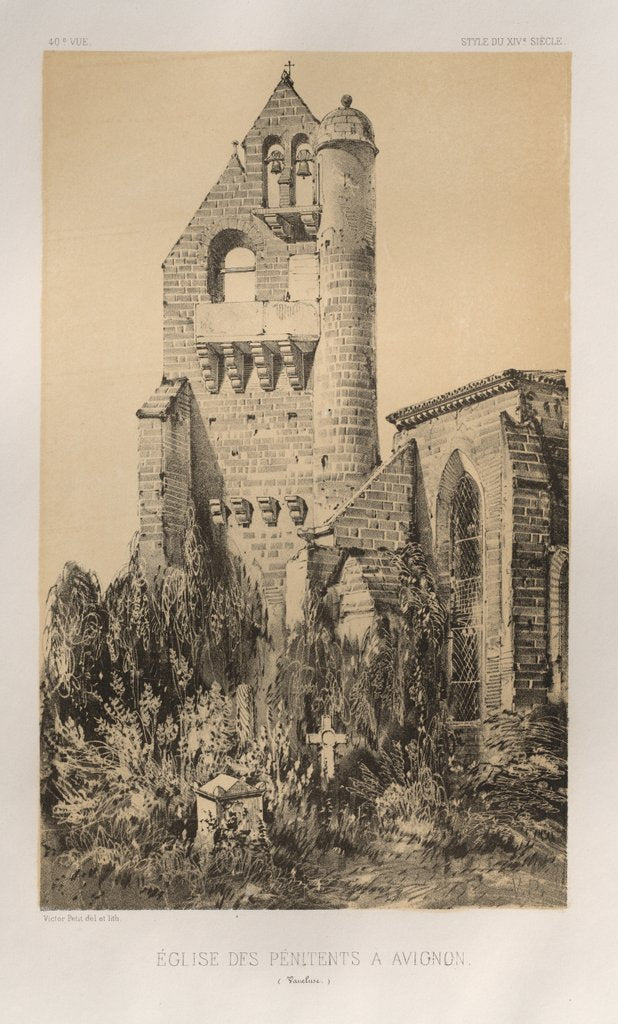 Detail of …Pl. 40, Église Des Pénitents À Avignon, 1860 by Victor Petit