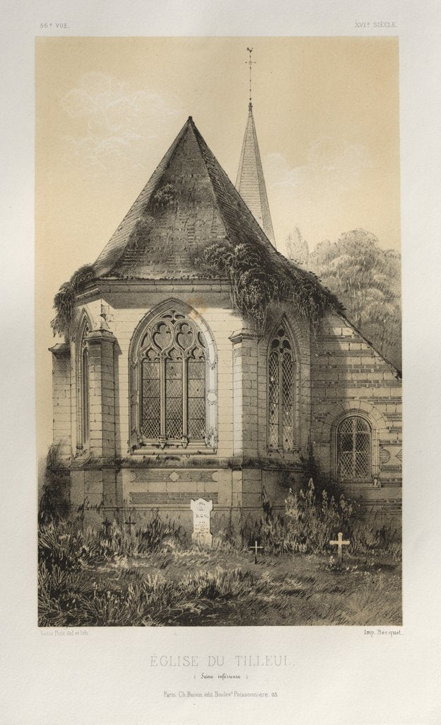 Detail of …Pl. 56, Église Du Tilleul, 1860 by Victor Petit