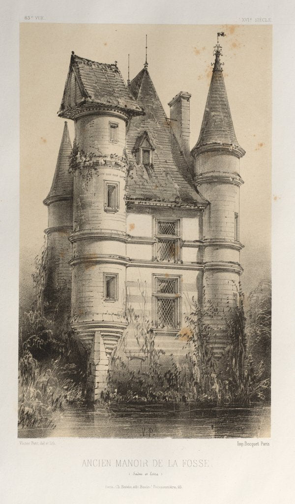 Detail of …Pl. 63, Ancien Manoir De La Fosse, 1860 by Victor Petit