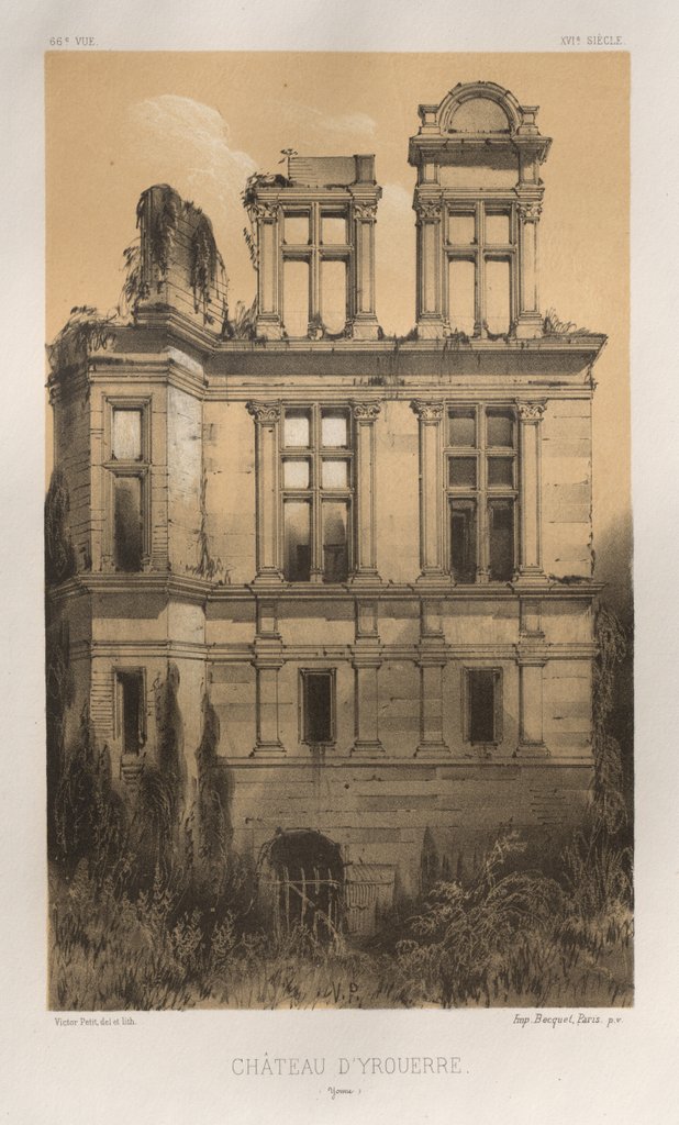 Detail of …Pl. 66, Château DYrouerre, 1860 by Victor Petit