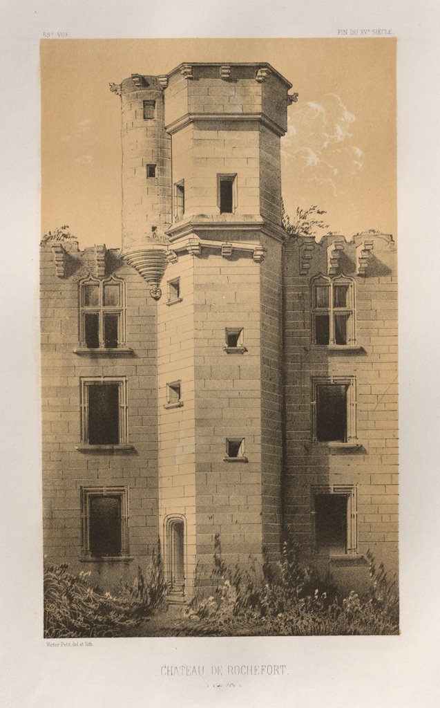 Detail of …Pl. 69, Château de Rochefort, 1860 by Victor Petit
