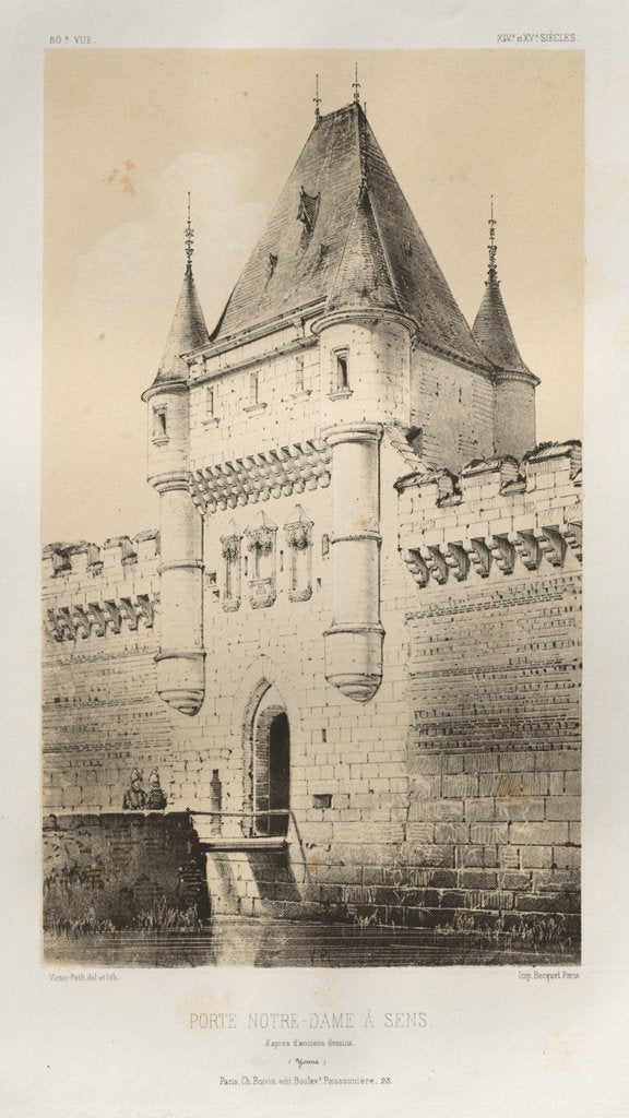 Detail of …Pl. 80, Porte Notre-Dame à Sens daprès dancienNEs dessins, 1860 by Victor Petit