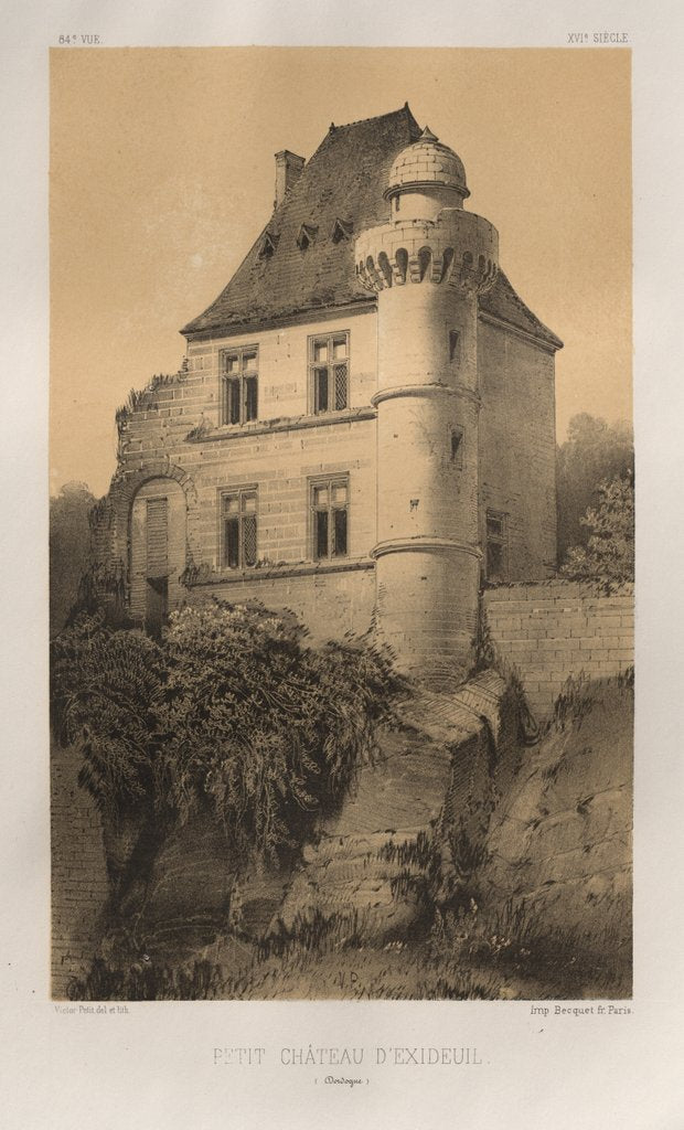 Detail of …Pl. 84, Petit Château dExideuil, 1860 by Victor Petit