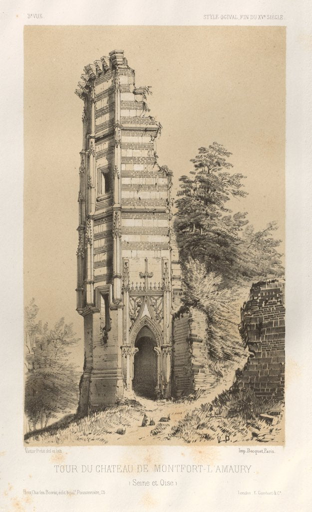 Detail of …Pl.3, Tour du chateau de Montfort-lAmaury, 1860 by Victor Petit