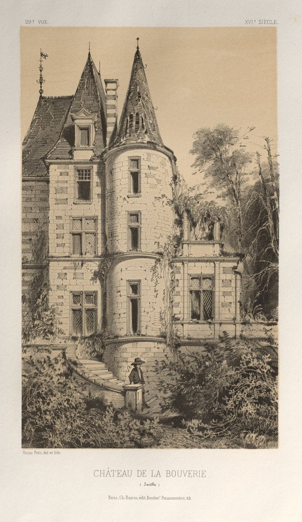 Detail of ..Pl. 29, Chateau De La Bouverie, 1860 by Victor Petit