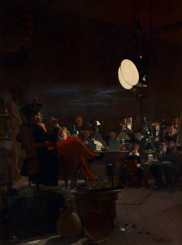 Detail of A Night Class, c. 1881 by Jehan-Georges Vibert