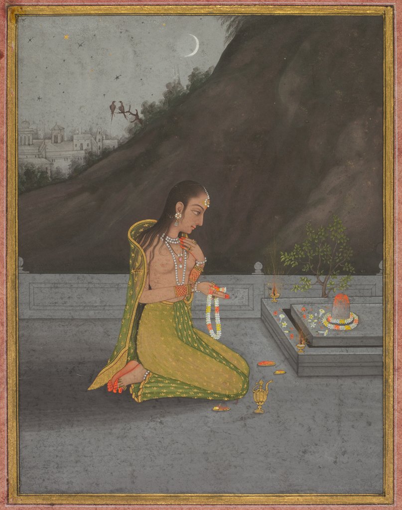 Detail of A Night Scene of Shiva Puja, c. 1760-70 by Muhammad Rizavi Hindi (attributed to)