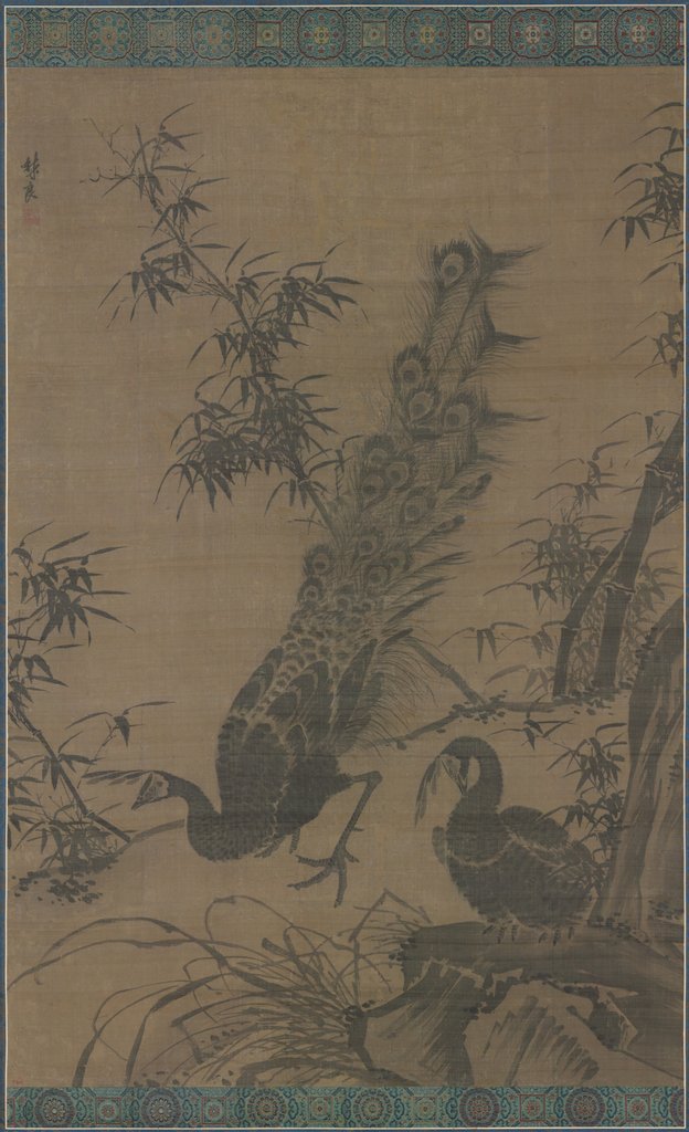 Detail of A Pair of Peafowl, late 1400s-early 1500s by Lin Liang