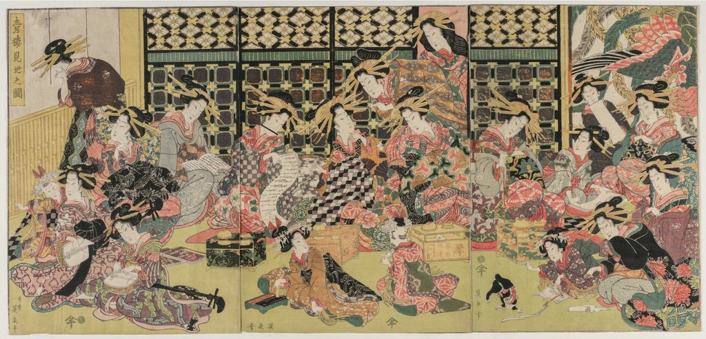Detail of A Picture of the Viewing in the Pleasure Quarters, 1810s by Kikugawa Eizan
