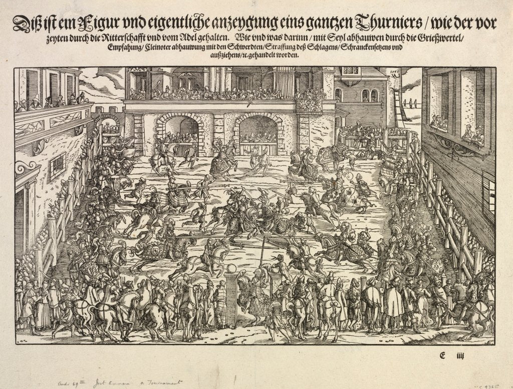 Detail of A Tournament, 1565 by Josse Amman