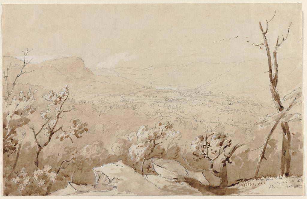 Detail of A View from Bald Mountain, Orange County, N. Y., 1843 by Jasper F. Cropsey