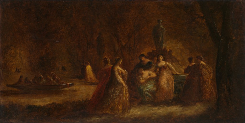 Detail of A Woodland Fête, c. 1853-1857 or c. 1862 by Adolphe Monticelli
