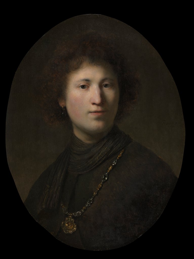Detail of A Young Man with a Chain, c. 1629 or 1632 by Rembrandt van Rijn; Studio