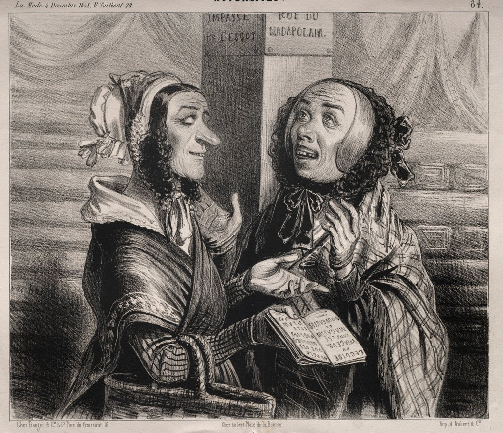 Detail of Actualités: Ah! Mame Chopin!…, 1841 by Clémente Pruche