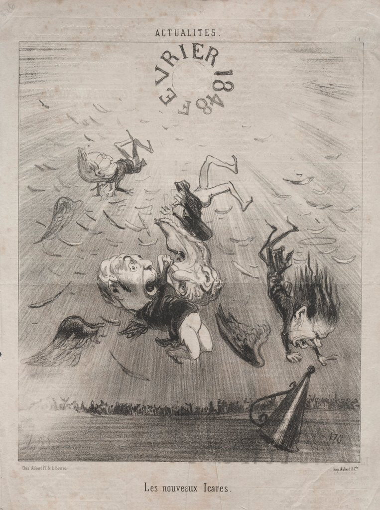 Detail of Actualities: The new Icarus, 1850 by Honoré Daumier