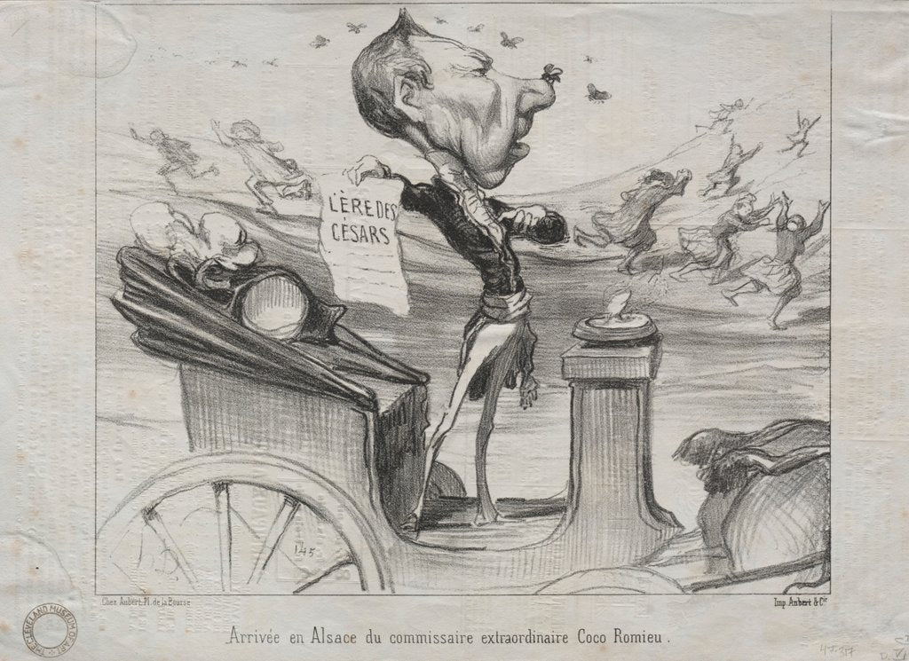 Detail of Actualities: The Arrival in Alsace of the extraordinary commissioner, Coco Romieu, 1850 by Honoré Daumier