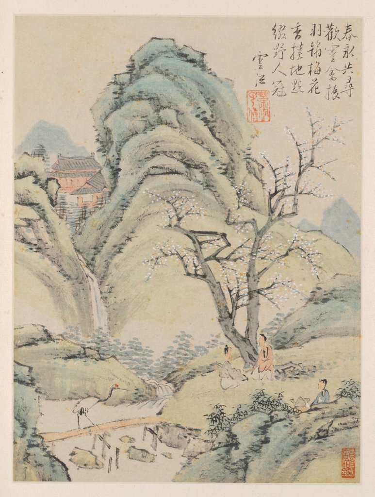 Detail of Album of Seasonal Landscapes, Leaf A, 1668 by Xiao Yuncong