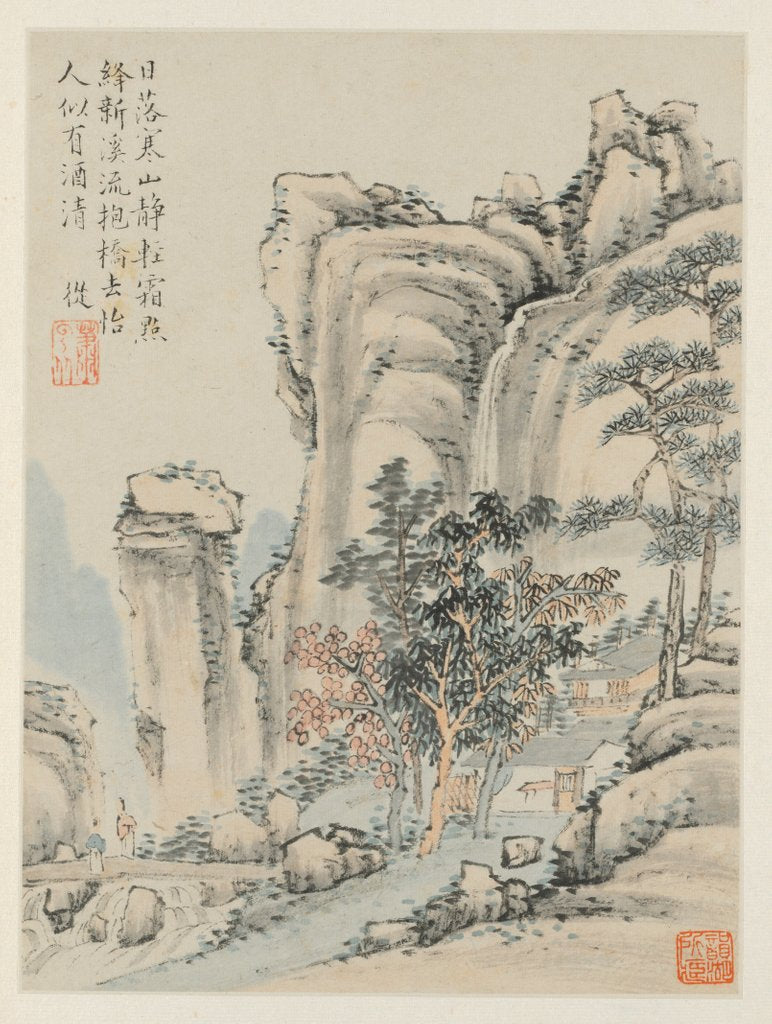 Detail of Album of Seasonal Landscapes, Leaf E, 1668 by Xiao Yuncong