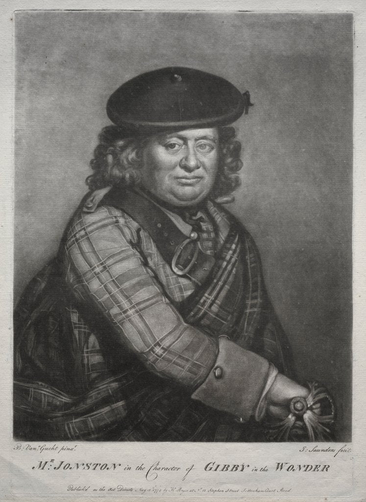 Detail of Alexander Jonston in the character of Gibby in 'The Wonder', 1774 by Joseph I Saunders