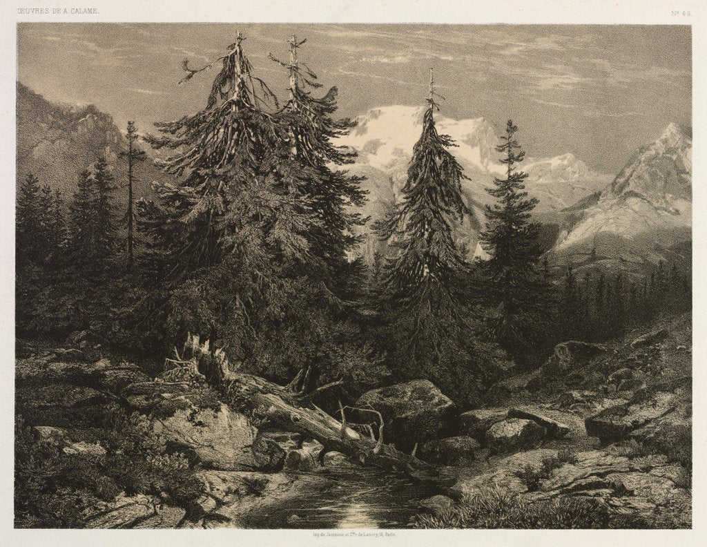 Detail of Alpine Stream by Alexandre Calame