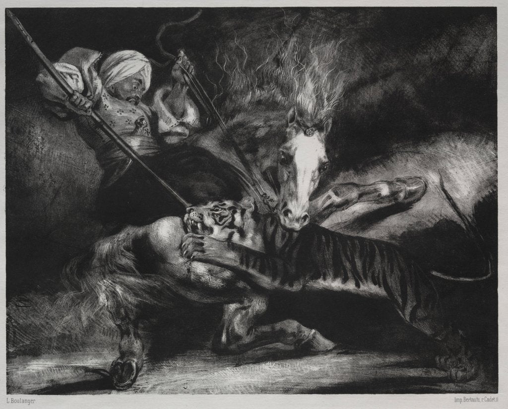 Detail of An Attack by a Tiger by Louis Candide Boulanger