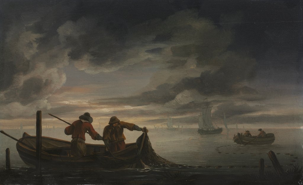 Detail of An Estuary Scene with Fisherman, second quarter of 1600s by Rafel Govertsz. Camphuysen (attributed to)