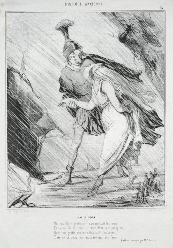 Detail of Ancient History: Enée and Didon, 1842 by Honoré Daumier