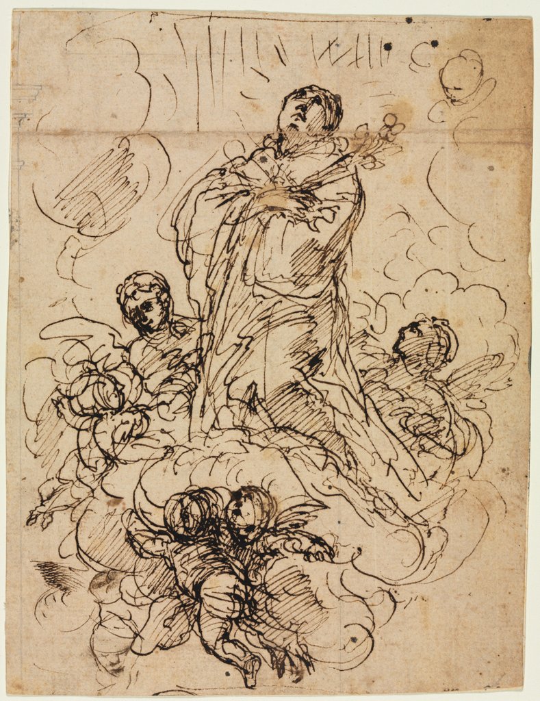 Detail of Apotheosis of a Saint, c. 1700? by Antonio Domenico Gabbiani (attributed to)
