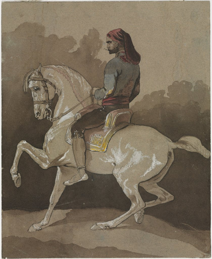 Detail of Arab on Horseback, 1800s by Horace Vernet